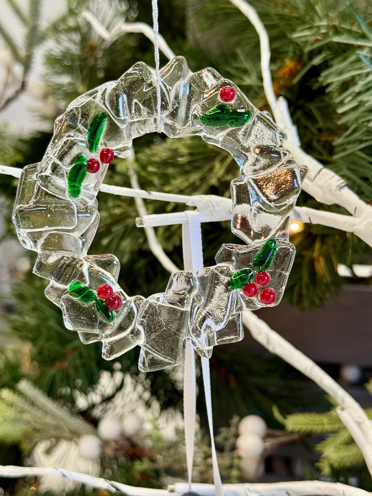 Fused Glass Holiday Ornament