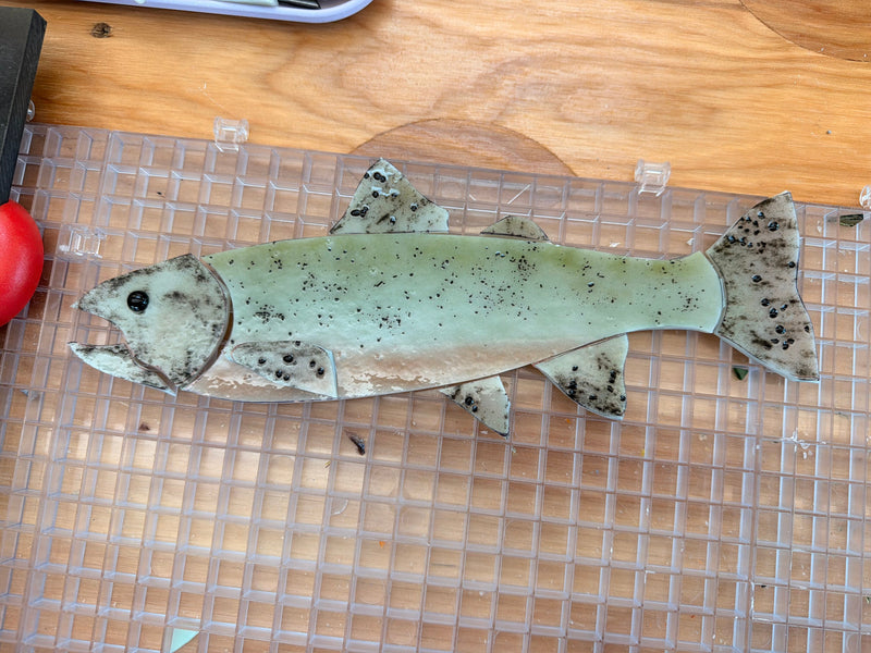 Fused Part Sheets to Stained Glass Fish
