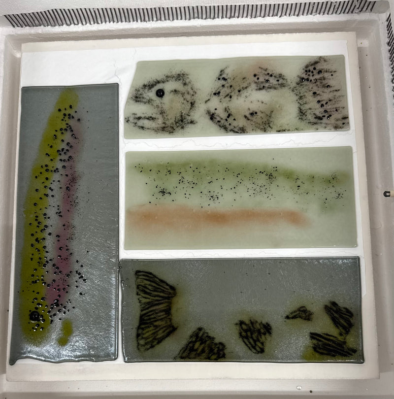 Fused Part Sheets to Stained Glass Fish