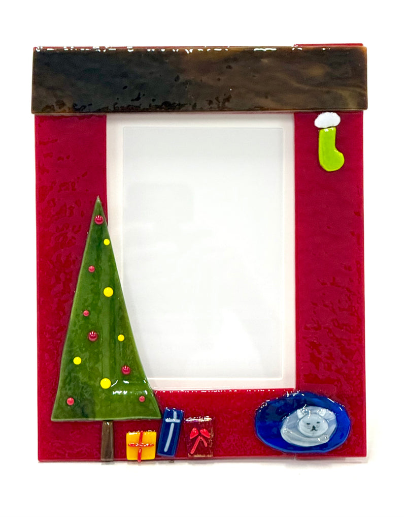 Christmas in July:  Fused Glass Picture Frames